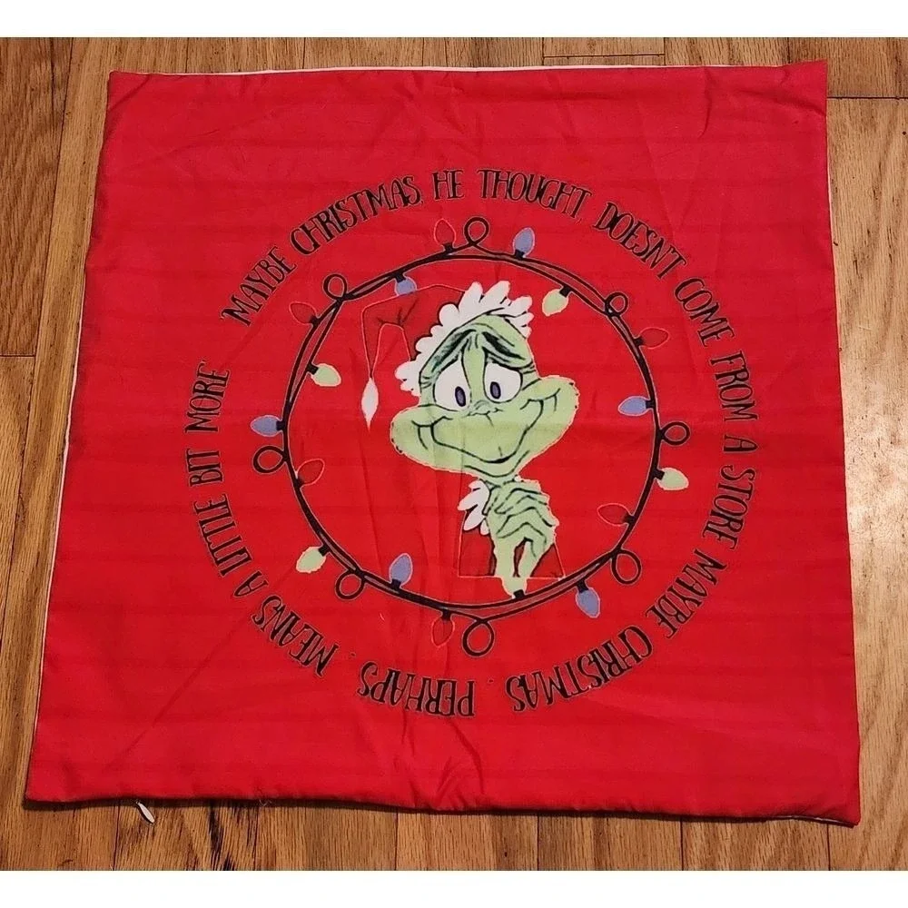Grinch Merry Christmas Pillow Cover Holiday Decor‎ Throw Pillow Case 4 piece